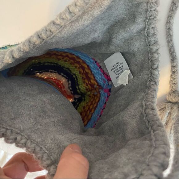 Billabong unisex colorful rainbow wool blend fleece lined ear flap ties hat OS - Picture 6 of 9